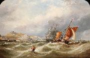 Ebenezer Colls A heavy swell off Dover Harbour, with a Channel packet coming in Germany oil painting artist